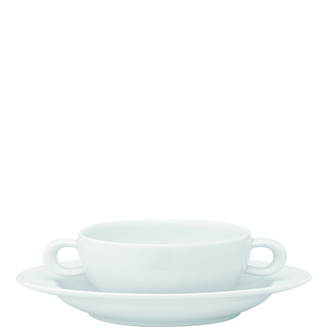 Vista Alegre Organic White Consomme Cup & Saucer 1.9 H x 5.9 L x 7.9 W