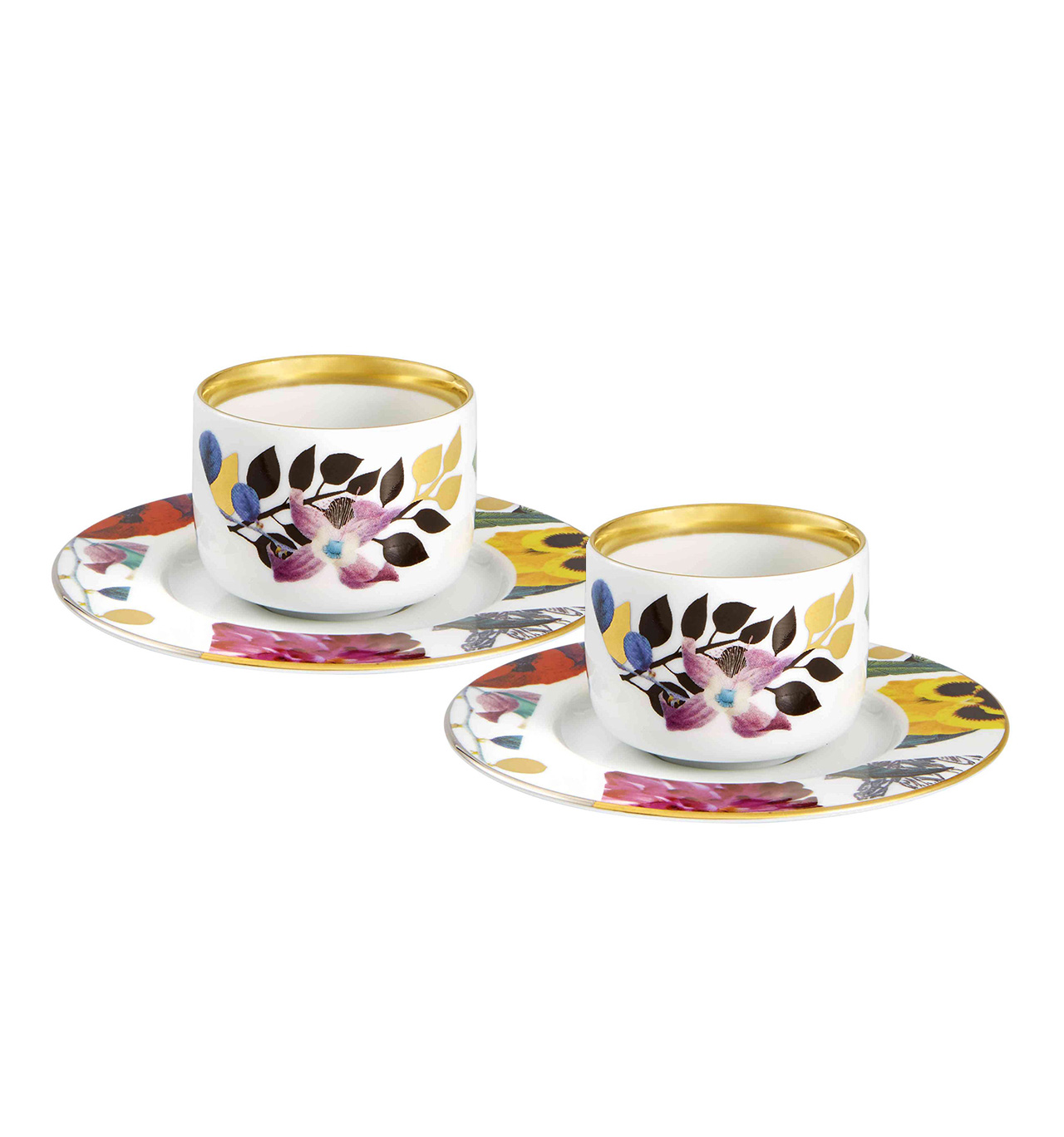 Vista Alegre Tchaikovs Set of 4 Coffe Cups & Saucers