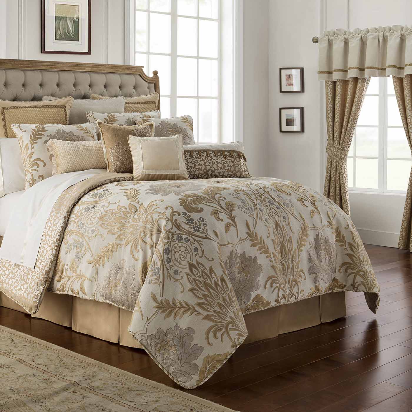 Waterford Fine Linens Ansonia Ivory Bedding | Gracious Style