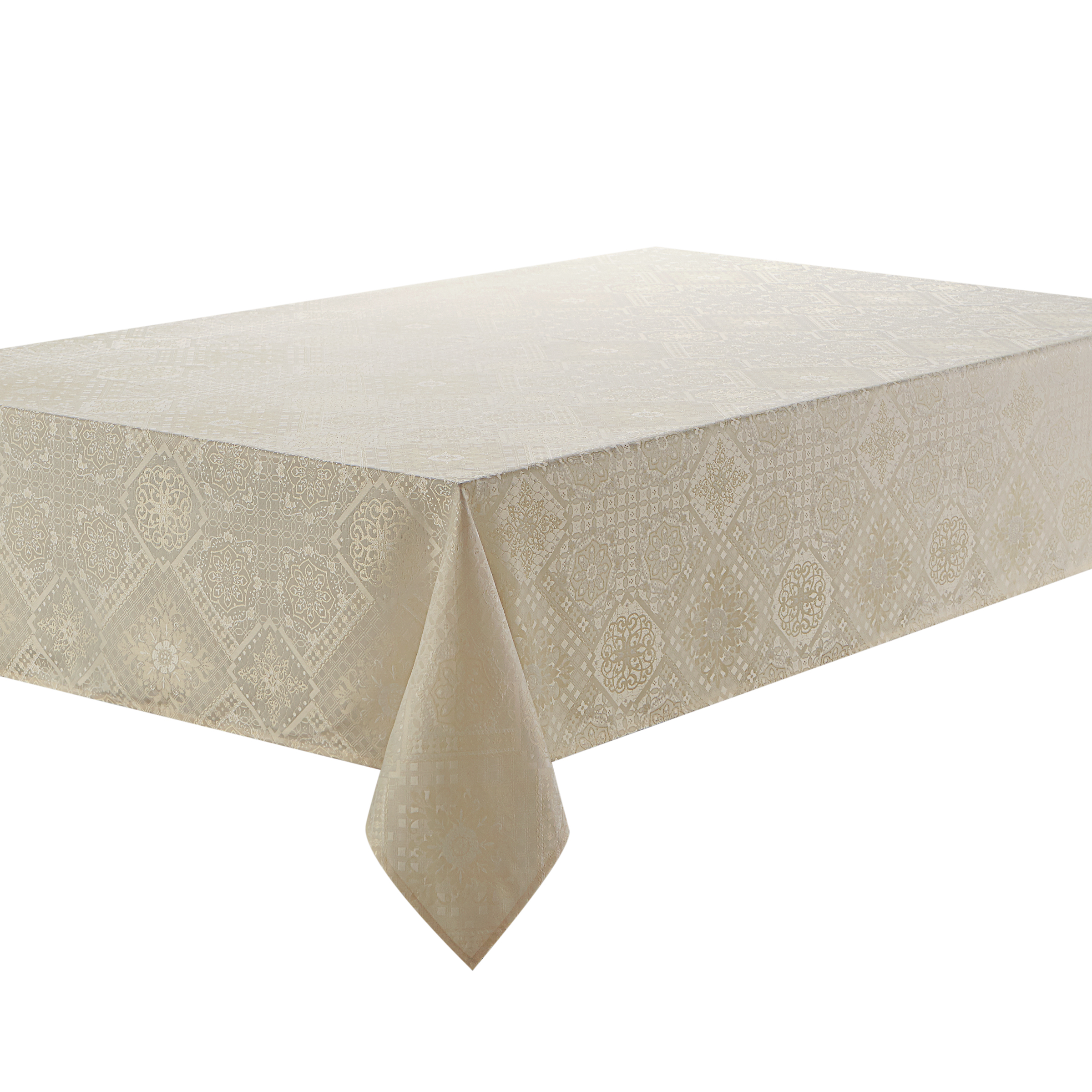 Waterford Fine Linens Winslow Ivory Rect Tablecloth 70 X 144 in ...