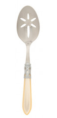Aladdin Antique Ivory Slotted Serving Spoon 9.5"L