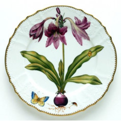 Flowers of Yesterday Raspberry Lily Dinner Plate 10.25 in Rd