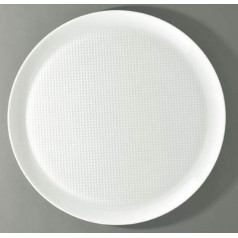 Checks Flat Cake Serving Plate Round 12.2 in.