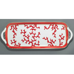 Cristobal Red Long Cake Serving Plate 15.7x5.9 in.