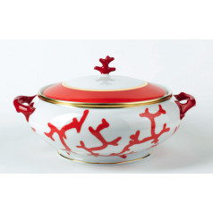 Cristobal Red Soup Tureen Round 9.8 in.