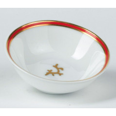 Cristobal Red Chinese Soja Cup/Dish Round 2.7 in.