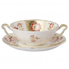 Derby Panel Red Cream Soup Saucer (16 cm/6 in)