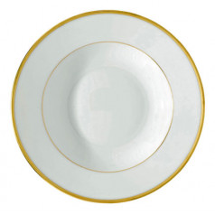 Fontainebleau Gold (Filet Marli) French Rim Soup Plate Round 9.1 in.