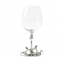 Sea And Shore Octopus Pewter Stem Bordeaux Glass