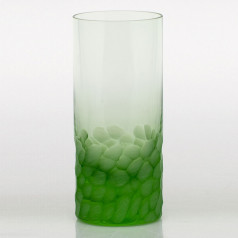 Whisky Set /1 Tumbler For Water Ocean Green Lead-Free Crystal, Cut Pebbles 400 ml