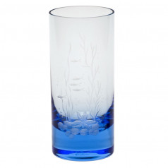 Whisky Set Tumbler Aquamarine Lead-Free Crystal, Engraving The Sea Life No. 1 400 ml