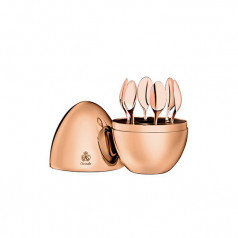 Mood by  Set of 6 Espresso Spoons in Chest, 18kt Rose Gilded