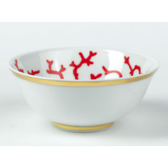 Cristobal Red Chinese Soup Bowl Round 4.7 in.