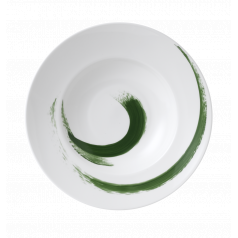 Brushstroke Green * Rimmed Bowl (27 cm/10.5 in & 31 cl/11oz)