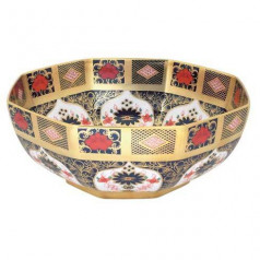 Old Imari Solid Gold Band Octagonal Bowl (26.5 cm/10.5 in) (Special Order)