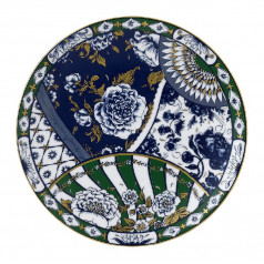 Victoria's Garden Blue & Green Coupe Plate (21 cm/8 in)