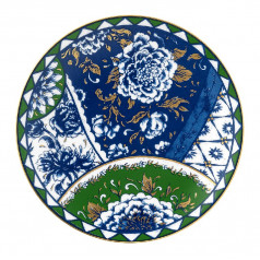 Victoria's Garden Blue & Green Coupe Plate (16.5 cm/6.5 in)