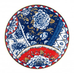 Victoria's Garden Blue & Red Coupe Plate (16.5 cm/6.5 in)