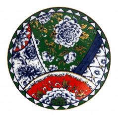 Victoria's Garden Blue, Green & Red Coupe Plate (16.5 cm/6.5 in)