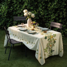 Mille Delices Boises Naturel 50% Linen/50% Cotton Tablecloth 45" x 45"