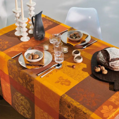 Mille Bois D'Automne Potiron Tablecloth 35" x 35" 100% Cotton