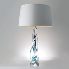 Ocean Twist Lamp w/Silk Shade