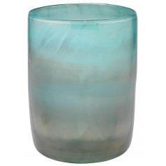 Vapor Hand Blown Glass Vase, Aqua