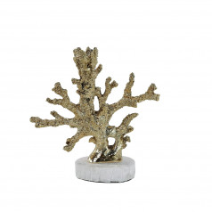 Brass Coral Candleholder on Selenite Base