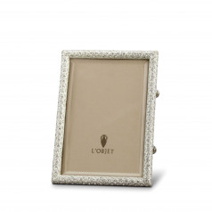 Pave Platinum + White Crystals Picture Frame 4x6"