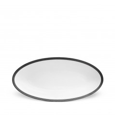 Soie Tressee Black Oval Platter Small 14x7"