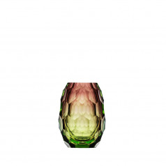 Caorle Underlaid Vase Ocean Green Rose Lead-Free Crystal, Cut Edges 13 cm