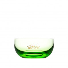 Culbuto Small Bowl Ocean Green Lead-Free Crystal, Sandblasting, Gilded Mistletoe 2 12 cm