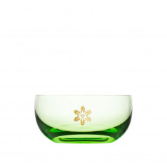 Culbuto Small Bowl Ocean Green Lead-Free Crystal, Sandblasting, Gilded Holly 1 12 cm
