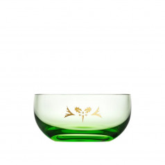Culbuto Small Bowl Ocean Green Lead-Free Crystal, Sandblasting, Gilded Holly 2 12 cm