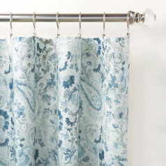 Ines Linen Blue Curtain Panel 50" x 96"