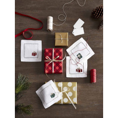 Gifts Set of 4 Cocktail Napkin 6x6 Red/Green