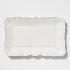 Incanto Stone White Lace Small Rectangular Platter 15.25"L, 9.5"W