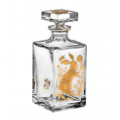 Golden Whisky Decanter With Gold Rabbit
