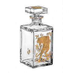 Golden Whisky Decanter With Gold Tiger