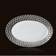 Aegean Platinum Oval Platter 15x10.5"