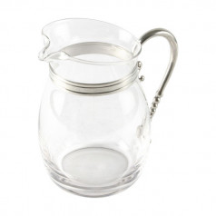 Medici Classic Curved Glass Pitcher Pewter Handle