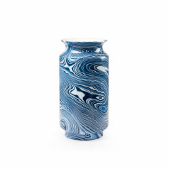 Caspian Tall Vase Blue and White