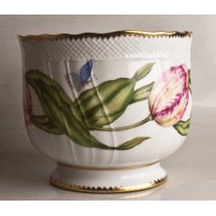 Studio Collection Rd Pink Tulip Cachepot 6 in High 7.5 in Rd
