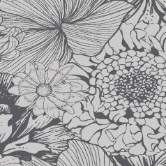 Mille Bloom Noir Napkin 18" x 18" 50% Linen/50% Cotton