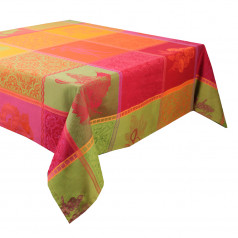 Mille Tutti Frutti Sangria Coated Cotton Tablecloth 69" x 69"