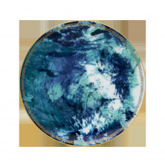 Ocean Blue/Gold Dessert Plate 22.5 Cm