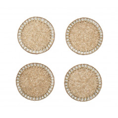 Bevel Gold/Silver Coasters, Set of Four