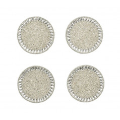 Bevel Coasters Silver/Crystal, Set of 4