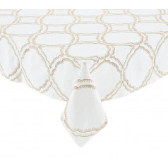 Daydream 52x110 White/Gold/Silver Tablecloth