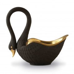 Swan Black Bowl Large 14x13"